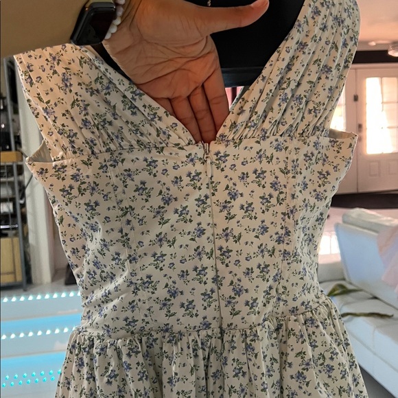 House of CB Blue Fabrizia White Bluebell Print Corset Mini Dress Sz M NWOT - Picture 5 of 7